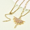 304 Stainless Steel Micro Pave Clear Cubic Zirconia Pendant Necklaces for Women NJEW-Z103-01G-06-1