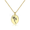 Brass Birth Month Flower Pendant Necklace HUDU-PW0001-034G-1-1