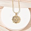 304 Stainless Steel Micro Pave Clear Cubic Zirconia Pendant Necklaces for Women LS-NJEW-Z103-01G-09-3