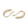 Brass Micro Pave Cubic Zirconia Earring Hooks KK-U008-15G-2