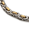 Two Tone 304 Stainless Steel Byzantine Chain Bracelet BJEW-B078-47A-2