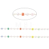 Faceted Cube Glass & ABS Plastic Imitation Pearl Beaded Chains CHS-G026-02KCG-03-1-2