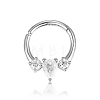 Rhodium Plated 925 Sterling Silver Micro Pave Cubic Zirconia Hoop Earrings OV9205-5-1