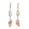 304 Stainless Steel Shell Shape Dangle Earrings EJEW-JE06265-02-4