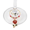 Valentine's Day Theme Rose Alloy Enamel Wine Glass Charms AJEW-JO00196-4