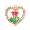 MIYUKI Glass Seed Beaded Heart and Flower Pendants PALLOY-MZ01079-02-1