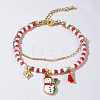 Christmas Brass Charm Muti-layered Bracelets FV2783-2-1