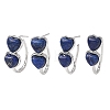 Valentine's Day Heart Natural &Lapis Lazuli Stud Earrings EJEW-T053-01P-12-4