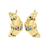 Rack Plating Brass Micro Pave Cubic Zirconia Stud Earring EJEW-C102-15G-02-1