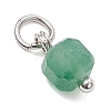 100Pcs 10 Styles Natural Stone Faceted Cube Charms PALLOY-JF04520-01-5
