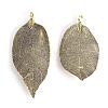 Electroplated Natural Leaf Big Pendants IFIN-Q119-01F-2