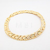 Woven Pattern Alloy with Rhinestone Chain Necklaces & Stud Earrings & Bangles & Rings Sets FS-WG1F788-01-4