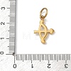 304 Stainless Steel Micro Pave Clear Cubic Zirconia Pendants STAS-Z189-01G-01-3