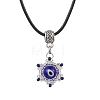 Evil Eye Handmade Lampwork & Glass Sead Beaded Pendant Necklaces NJEW-MZ00092-04-2