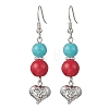 Synthetic Turquoise & Alloy Dangle Earrings EJEW-JE06929-2