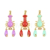 Brass Enamel Pendants KK-I477-05G-02-1