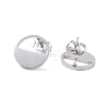 Half Round Hollow 304 Stainless Steel Stud Earrings for Women EJEW-Z017-01P-2