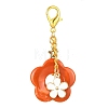 Acrylic Flower Pendants Decorations HJEW-JM01314-04-1