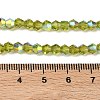 Electroplate Transparent Glass Beads Strands EGLA-K015-18R-4