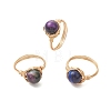 Natural Tiger Eye Finger Rings RJEW-JR00986-2