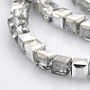 Half Plated Clear Glass Faceted Cube Beads Strands GLAA-A031-3mm-HP02-1