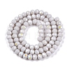 Electroplate Opaque Solid Color Glass Beads Strands LS-EGLA-A044-P6mm-L19-2