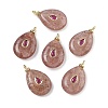 Natural Strawberry Quartz Pendants KK-C251-01A-03-1