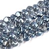 Electroplate Transparent Glass Beads Strands EGLA-Q133-01A-02-1