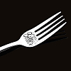 Globleland Word Pattern 304 Stainless Steel Fork AJEW-GL0001-17F-3