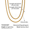 Minimalist Double Layer 304 Stainless Steel Snake Chain 18K Gold Plated Jewelry LG4254-1