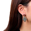 Synthetic Turquoise Dangle Stud Earrings EJEW-C178-06B-5