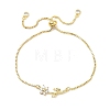 Adjustable Brass Micro Pave Clear Cubic Zirconia Box Chain Slider Bracelets BJEW-C156-09G-03-4