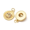 Brass Micro Pave Black Cubic Zirconia Pendants CU-E003-18G-28-2
