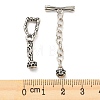 Eco-Friendly Brass Pave Clear Cubic Zirconia Toggle Clasps with Extended Chains KK-M258-10AS-3