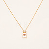 Brass Pave Clear and Pink Cubic Zirconia and Natural Sehll Heart Perfume Bottle Pendant Necklaces for Women WGADA0A-01-2