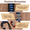2Pcs 2 Style Braided Polyester EDC Knife Parachute Lanyard Alloy Spartan Skull Bead Pendant Decoration for Men HJEW-HY0001-08-4