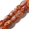 Natural Fire Crackle Agate(Dyed & Heated) Beads Strands G-H091-C03-01-1