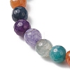 Dyed & Heated Natural Dragon Veins Agate Beads Stretch Bracelets for Women BJEW-JB13102-3