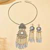 Vintage Alloy Flower & Mirror Pendant Jewelry Set WGD7BC1-02-1