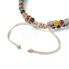 Natural Agate Round Braided Bead Bracelets BJEW-JB09840-02-3