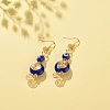 Lampwork Evil Eye Dangle Earrings EJEW-JE04918-2