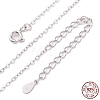 Anti-Tarnish Rhodium Plated 925 Sterling Silver Flat Cable Chain Necklace NJEW-A011-01C-P-3
