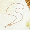 1mm Rack Plating Brass Box Chain Adjustable Slider Necklaces for Women Men MAK-L044-08RG-3