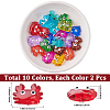 20Pcs 10 Colors Glass Enamel Beads LAMP-PA0001-44D-2