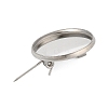 304 Stainless Steel Brooch Cabochon Settings X-STAS-E547-08D-P-3