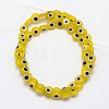 Handmade Evil Eye Lampwork Flat Round Bead Strands LAMP-L058-6mm-01-2