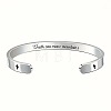 304 Stainless Steel Cuff Bangles for Women Men WGBB048-03-2