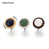 Adjustable Alloy & Iron & Rhinestone Bezel Cup Ring Base with Rotatable Tray MAK-T012-15AB-6
