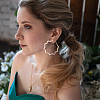 Kissitty 7 Pairs 7 Style Resin Pearl Beaded C-shape & Ring Dangle Stud Earrings FIND-KS0001-16-15