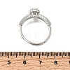 Brass Micro Pave Clear Cubic Zirconia Cuff Open Rings CU-CBA5C10-18P-5